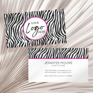 Moderne pinke Zebradruck-Firma mit individuellem L Visitenkarte