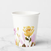 Moderne pinkfarbene Individuelle Namen Pappbecher (Rückseite)