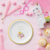 Moderne pinkfarbene Individuelle Namen Pappteller (Party)