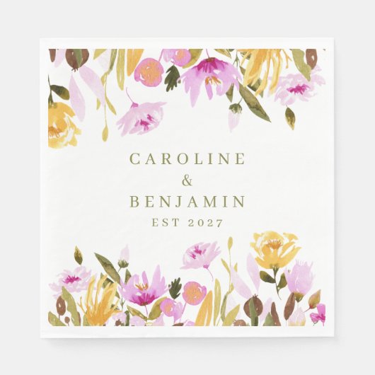 Moderne pinkfarbene Individuelle Namen Serviette (Vorderseite)