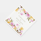 Moderne pinkfarbene Individuelle Namen Serviette (Ecke)