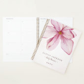 Moderne pinkfarbene Magnolie Aquarellfarben Frauen Planer (Anzeige)