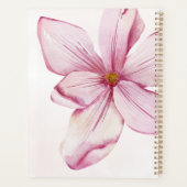 Moderne pinkfarbene Magnolie Aquarellfarben Frauen Planer (Rückseite)