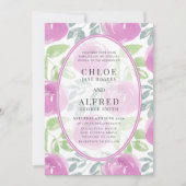 Moderne pinkfarbene Rose Blumenzehen Einladung (Vorderseite)