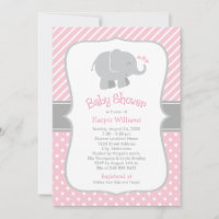 Moderne pinkfarbene und graue Elephant Girl Baby D