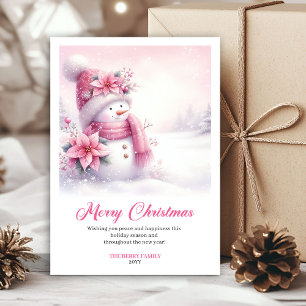 Moderne Pinkmas-Download-Weihnachtsszene-Gruß Feiertagskarte