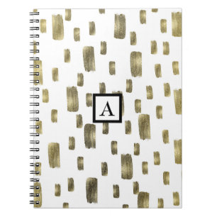 Moderne Pinsel Gold Kupfer Bronze Glanz Notizblock