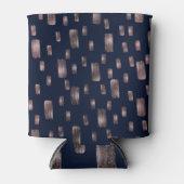 Moderne Pinsel Rose Gold & Navy Blauer Sparkor Dosenkühler (Vorderseite)