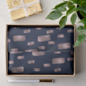 Moderne Pinsel Rose Gold & Navy Blauer Sparkor Seidenpapier (Geschenk)