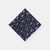 Moderne Pinsel Rose Gold & Navy Blauer Sparkor Serviette (Ecke)