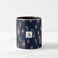 Moderne Pinsel Rose Gold & Navy Blauer Sparkor