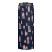 Moderne Pinsel Rose Gold & Navy Blauer Sparkor Thermosbecher (Rückseite)