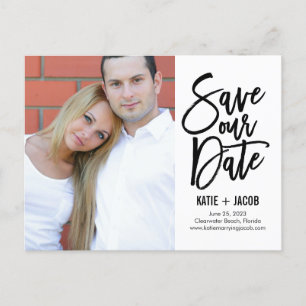 Moderne Pinsel Save the Date Postkarte
