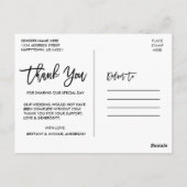 Moderne Pinsel-Schrift Hochzeit Braut Bräutigam Fo Postkarte (Rückseite)