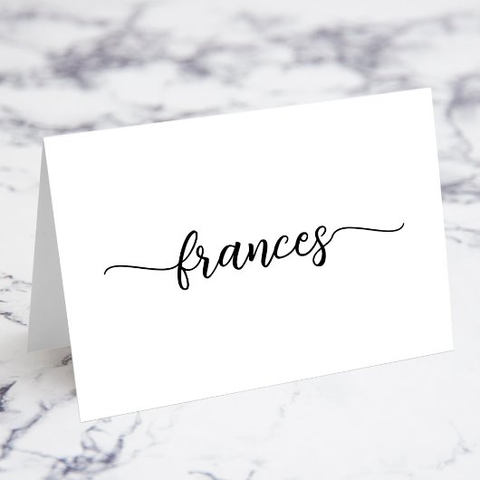 Moderne Pinsel-Style-Schrift Namensplatzkarten Tischnummer