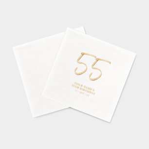 Moderne Pinselbuchstaben 55. Geburtstagsfeier Servietten Mit Folie