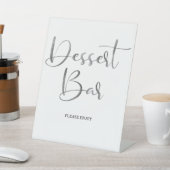 Moderne Pinselkalligrafie Hochzeitdessert Bar Sockelschild (In SItu)