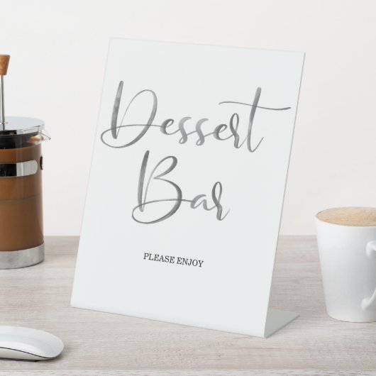 Moderne Pinselkalligrafie Hochzeitdessert Bar Sockelschild (In SItu)