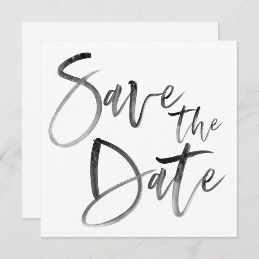 Moderne Pinselkalligrafie-SkriptWedding Save The Date (Vorne/Hinten)