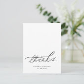Moderne Pinselkalligraphie Hochzeit Vielen Dank Postkarte (Stehend Vorderseite)