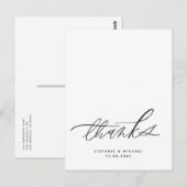 Moderne Pinselkalligraphie Hochzeit Vielen Dank Postkarte (Vorne/Hinten)