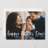 Moderne Pinselschrift Foto Happy Vatertag (Vorderseite)