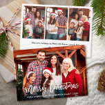 Moderne Pinselschrift Frohe Weihnachten 4 Fotos<br><div class="desc">Modern Brush Script 4 Foto Familienfoto Collage Frohe Weihnachtskarte - Fotos vorne und hinten</div>
