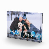 Moderne Pinselschrift Frohe Weihnachts-Foto Block (Rechts)