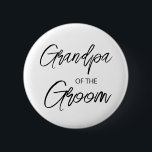 Moderne Pinselschrift Großvater des Groom-Party Button<br><div class="desc">Modernes und elegantes Design bedruckt Pinsel Script Opa der Groom Brautparty Party Taste,  die mit Ihrem Text angepasst werden kann. Bitte klicken Sie auf den Button "Anpassen" und verwenden Sie unser Design-Tool,  um diese Vorlage zu ändern. Karo im Grafikdesign-Store für andere Produkte,  die diesem Design entsprechen!</div>