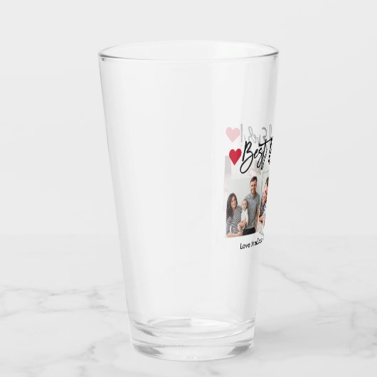 Moderne Pinselschrift Herz 3 Foto Bester Vater je Glas (Rechts)