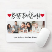 Moderne Pinselschrift Herz 3 Foto Bester Vater je Mousepad (Mit Mouse)