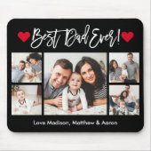 Moderne Pinselschrift Herz 5 Fotos Bester Vater je Mousepad (Vorne)
