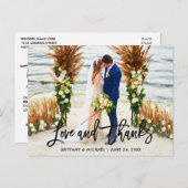 Moderne Pinselschrift | Hochzeitsfeier Liebe und D Postkarte (Vorne/Hinten)