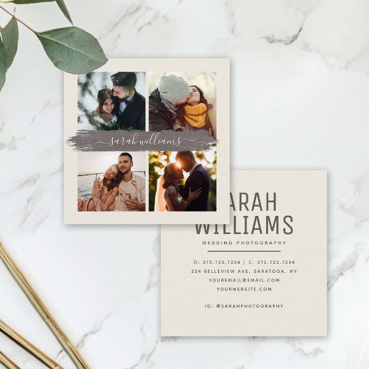 Moderne Pinselschrift Instagram Foto Fotograf Quadratische Visitenkarte