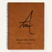 Moderne Pinselschrift Monogram Notizblock (Vorderseite)