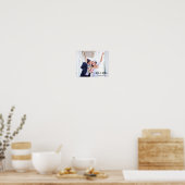 Moderne Pinselschrift Mr. und Mrs. Wedding Foto Poster (Küche)