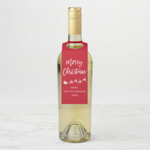 Moderne Pinselschrift Star Weihnachten Weihnachten Flaschenanhänger