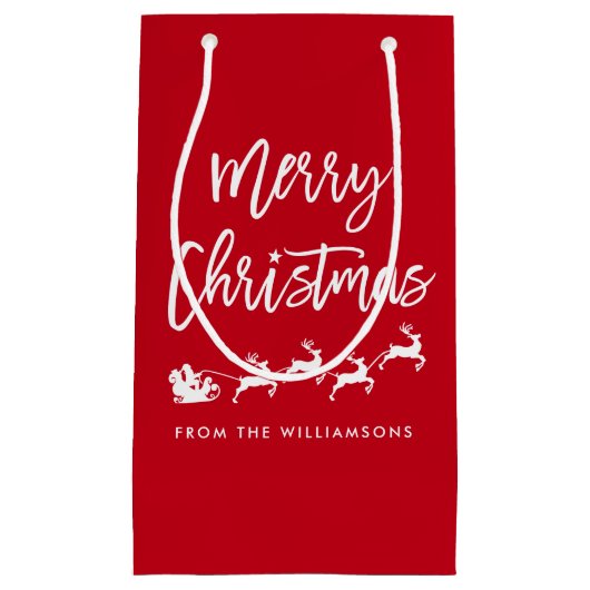 Moderne Pinselschrift Star Weihnachten Weihnachten Kleine Geschenktüte (Vorderseite)