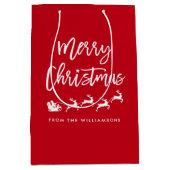 Moderne Pinselschrift Star Weihnachten Weihnachten Mittlere Geschenktüte (Vorderseite)