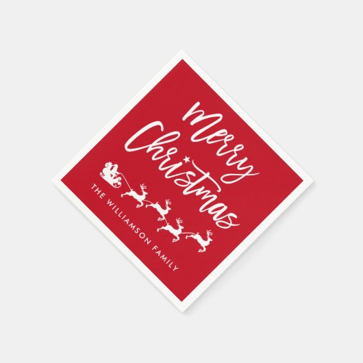 Moderne Pinselschrift Star Weihnachten Weihnachten Serviette (Ecke)