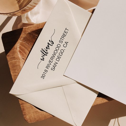 Moderne Pinselschrift Stilvolle Rücksendeadresse Permastempel