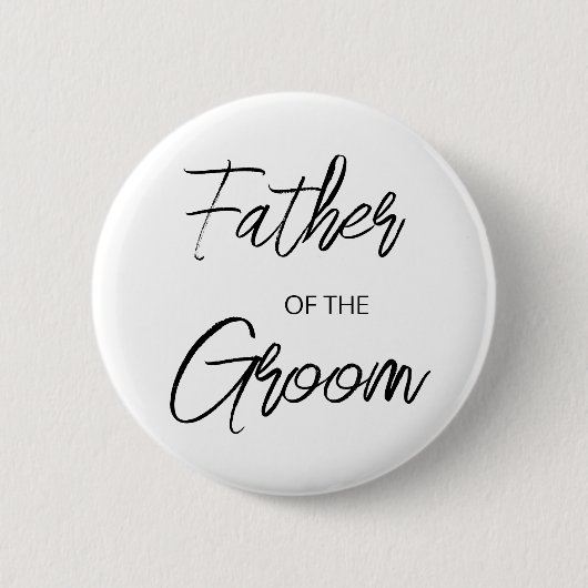 Moderne Pinselschrift Vater des Groom-Party Button (Vorderseite)