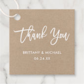 Moderne Pinselschrift Wedding Kraft Vielen Dank Geschenkanhänger (Vorderseite)