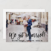 Moderne Pinselschrift Wir Got Verheiratet Mr. und Ankündigung (Vorne/Hinten)