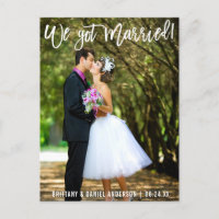 Moderne Pinselschrift Wir Got Verheiratetes Foto