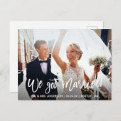 Moderne Pinselschrift Wir haben Verheiratet Got Postkarte (Vorne/Hinten)