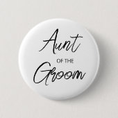 Moderne Pinselskriptadt des Groom-Party Button (Vorderseite)