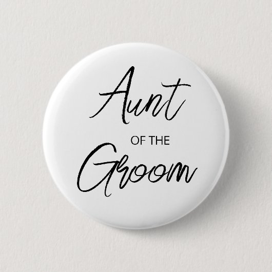 Moderne Pinselskriptadt des Groom-Party Button (Vorderseite)