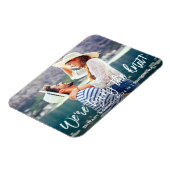 Moderne Pinselskripte binden den Knoten Save the D Magnet (Linke Seite)