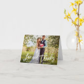 Moderne Pinselskripte für Hochzeitsskripte Foto Li Karte (Gelbe Blume)